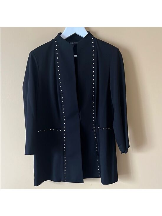 Ming Wang Jackets & Blazers - MING WANG Elegant Black Studded Women's Jacket. One hook closure. Large.
